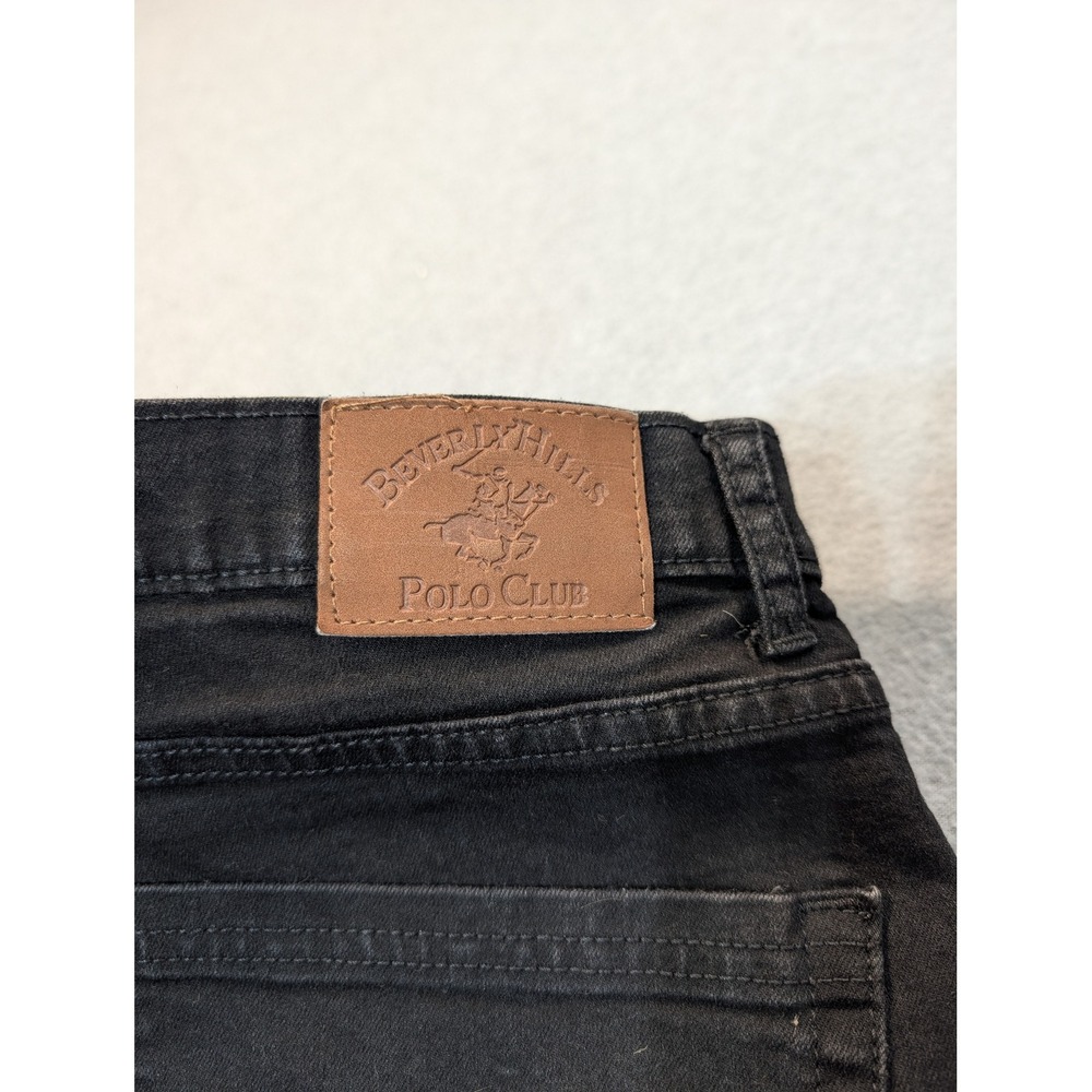 Beverly Hills Polo Club Mens Black Slim Straight Jeans 34x30 Stretch Denim - Picture 6 of 12